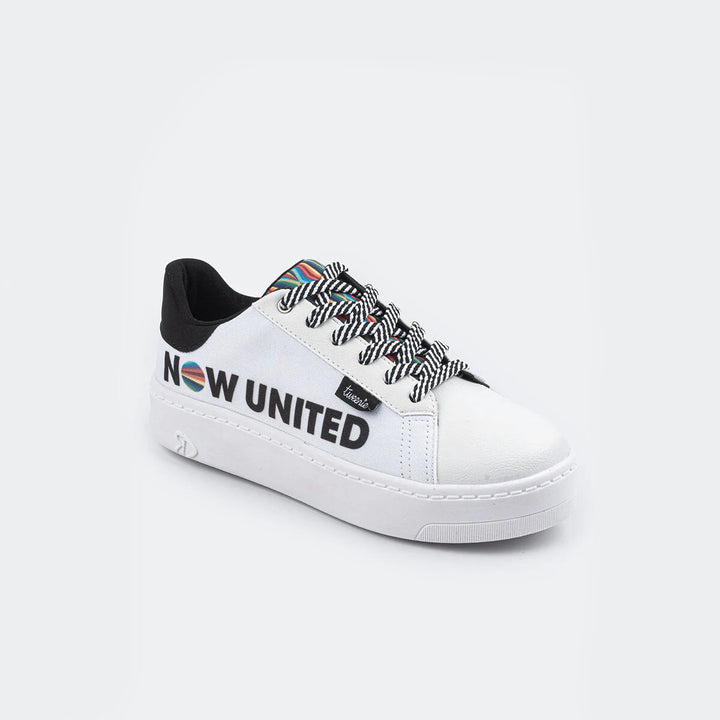 Sapatilha Now United By Tweenie Feminino #Play Cadarço Listrado Branco