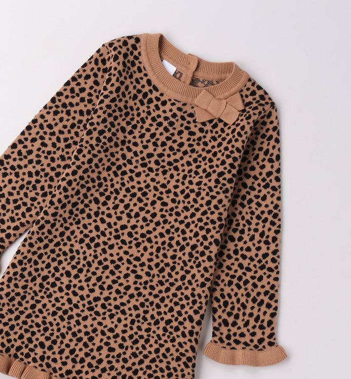 Leopard print girls` dress