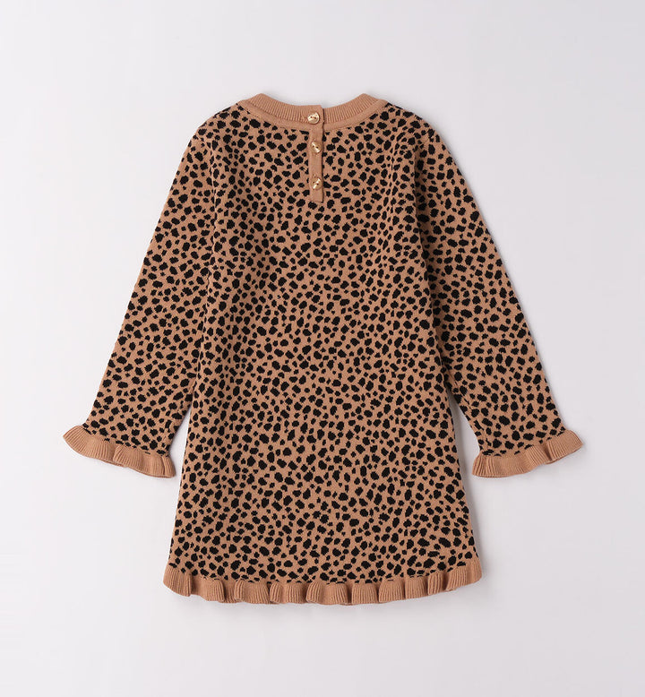 Leopard print girls` dress
