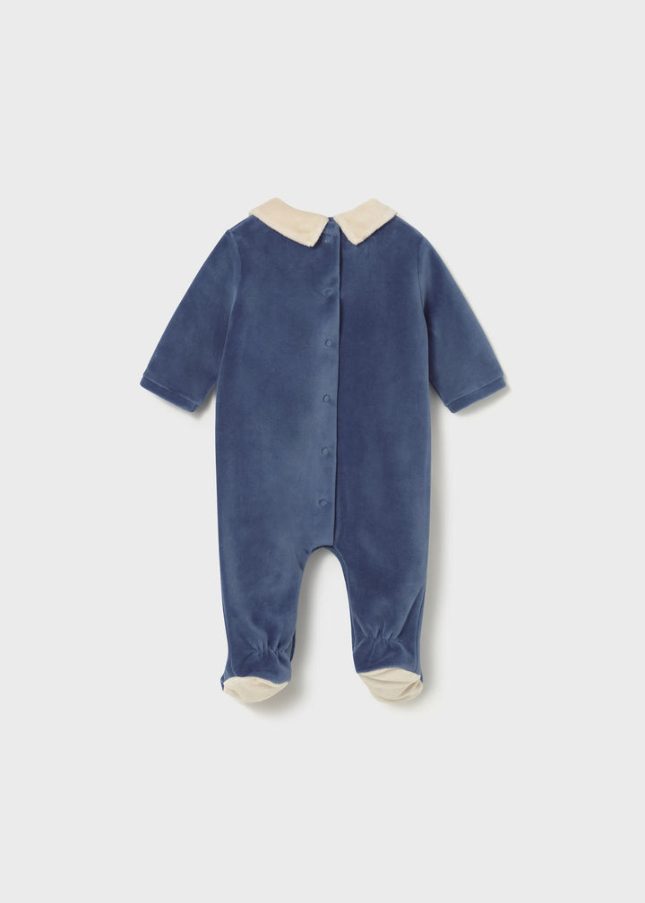 Babygrow aveludado com gola recém nascido