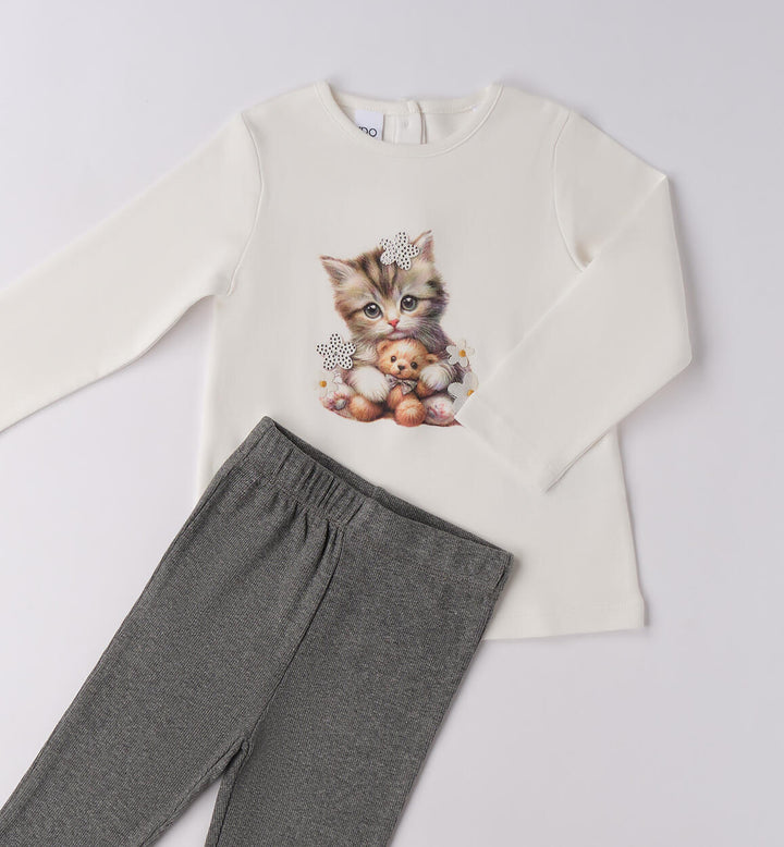 Girls` leggings and jumper outfit