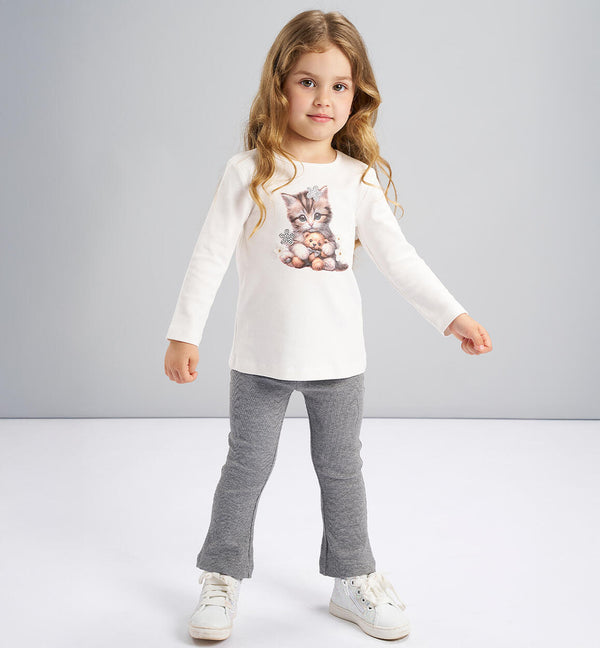Girls` leggings and jumper outfit