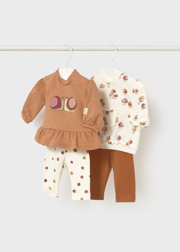 Conjunto leggings 4 peças recém nascida