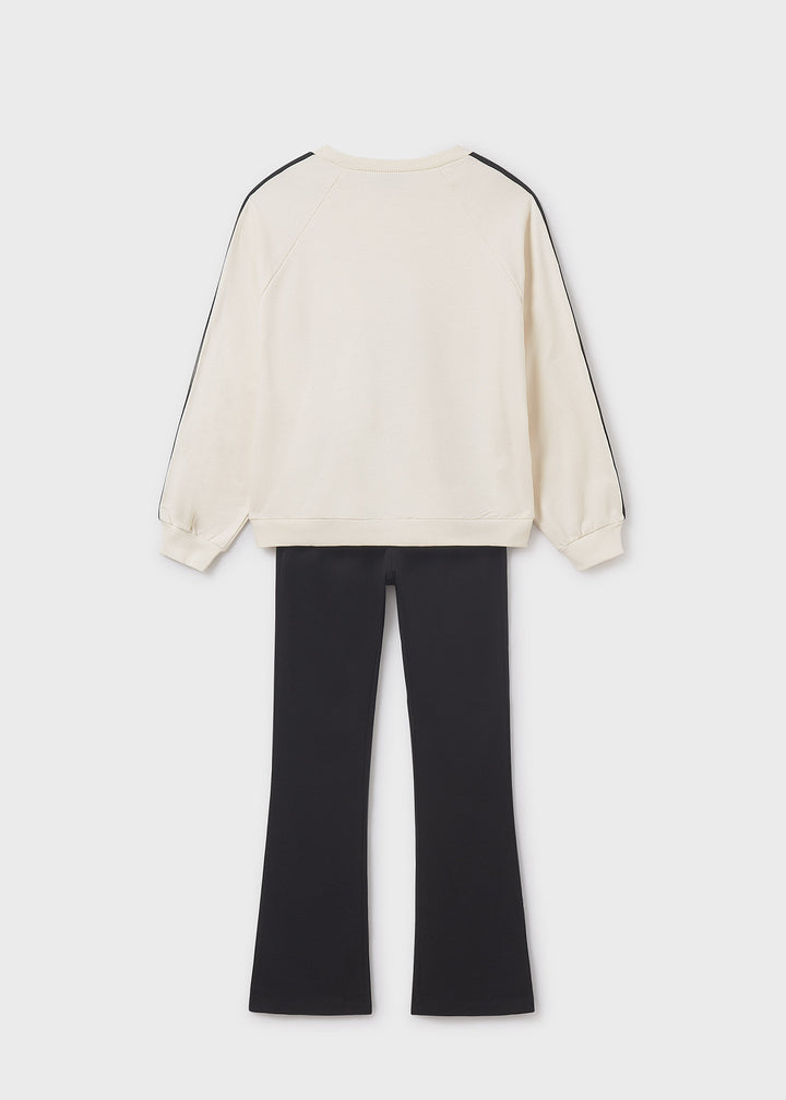 Conjunto leggings flared e sweat rapariga