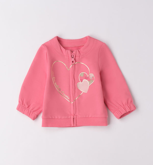 Newborn girl zip-up sweatshirt