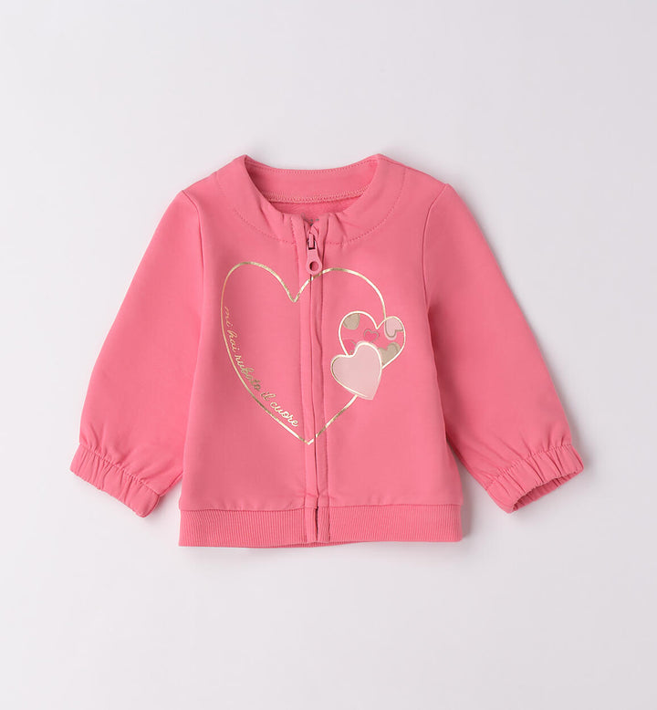 Newborn girl zip-up sweatshirt