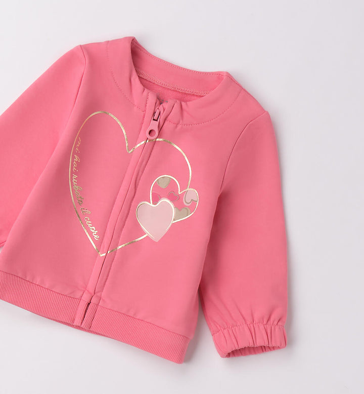 Newborn girl zip-up sweatshirt