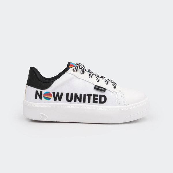 Sapatilha Now United By Tweenie Feminino #Play Cadarço Listrado Branco