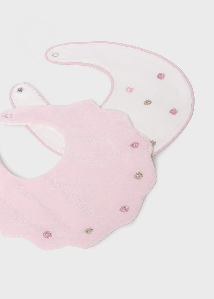 Pack 2 babetes bordados impermeáveis bebé