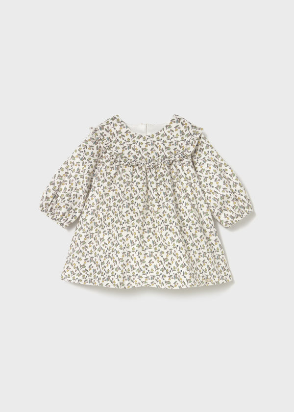 Vestido aveludado estampado recém nascida