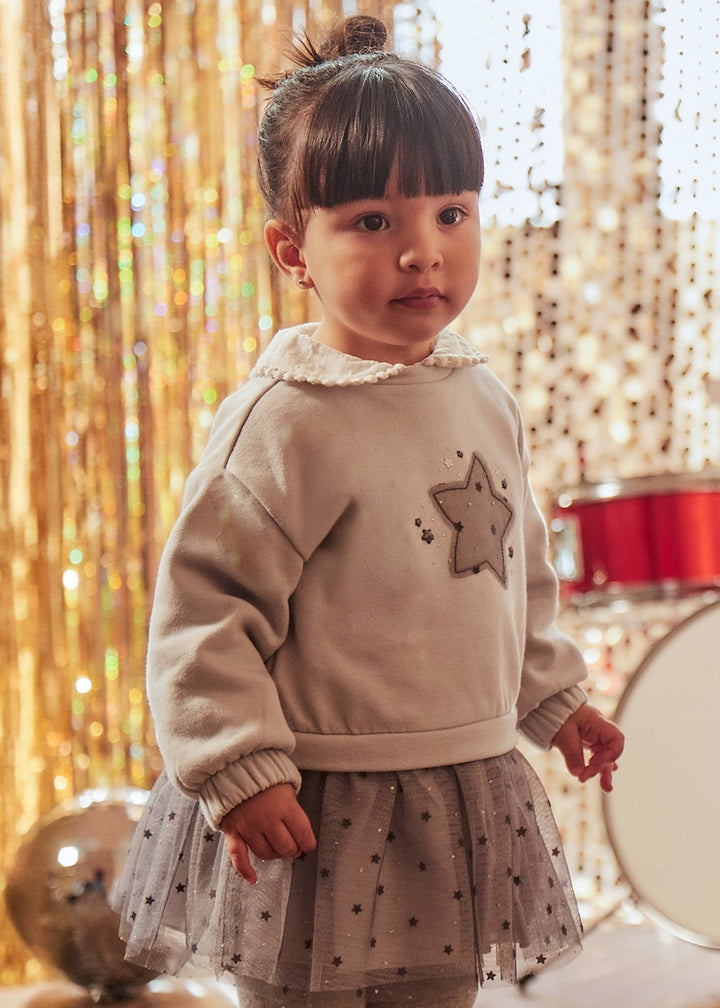 Vestido combinado tule estrela bebé